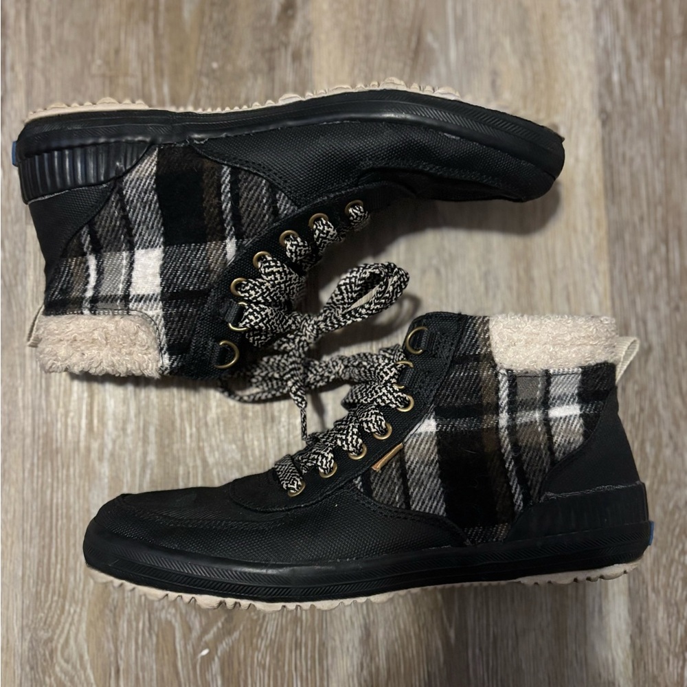 Keds Black and White Plaid Shoes